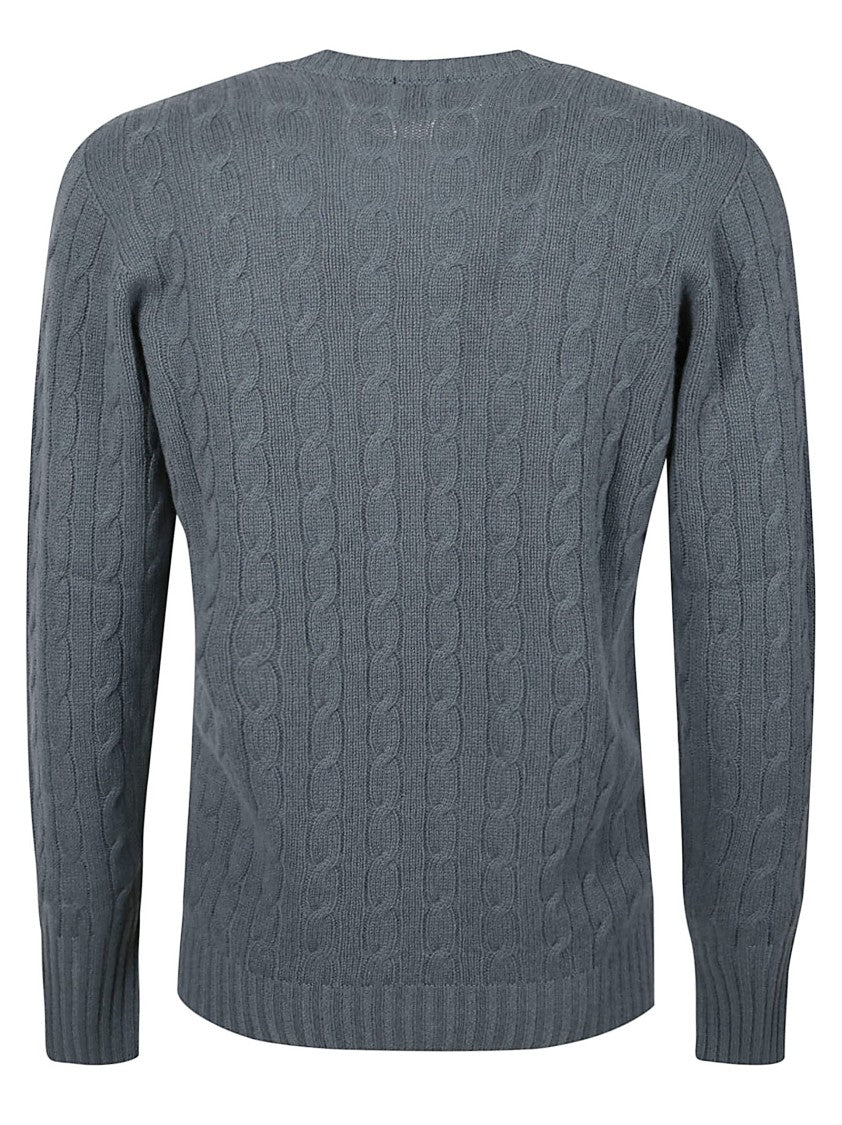 Drumohr Classic Cable Knit Sweater With Tailored Fit