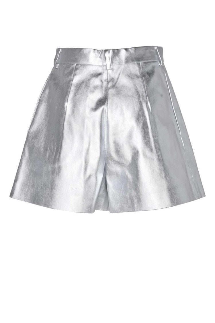 Nine Minutes High-Waisted Shorts - Silver