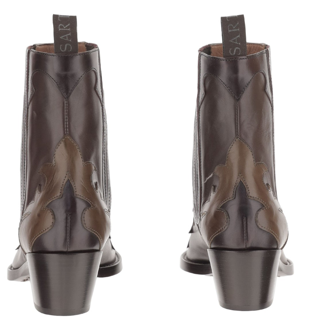 Sartore Parma Leather Ankle Boots With Tapered Toe And Decorative Stitching
