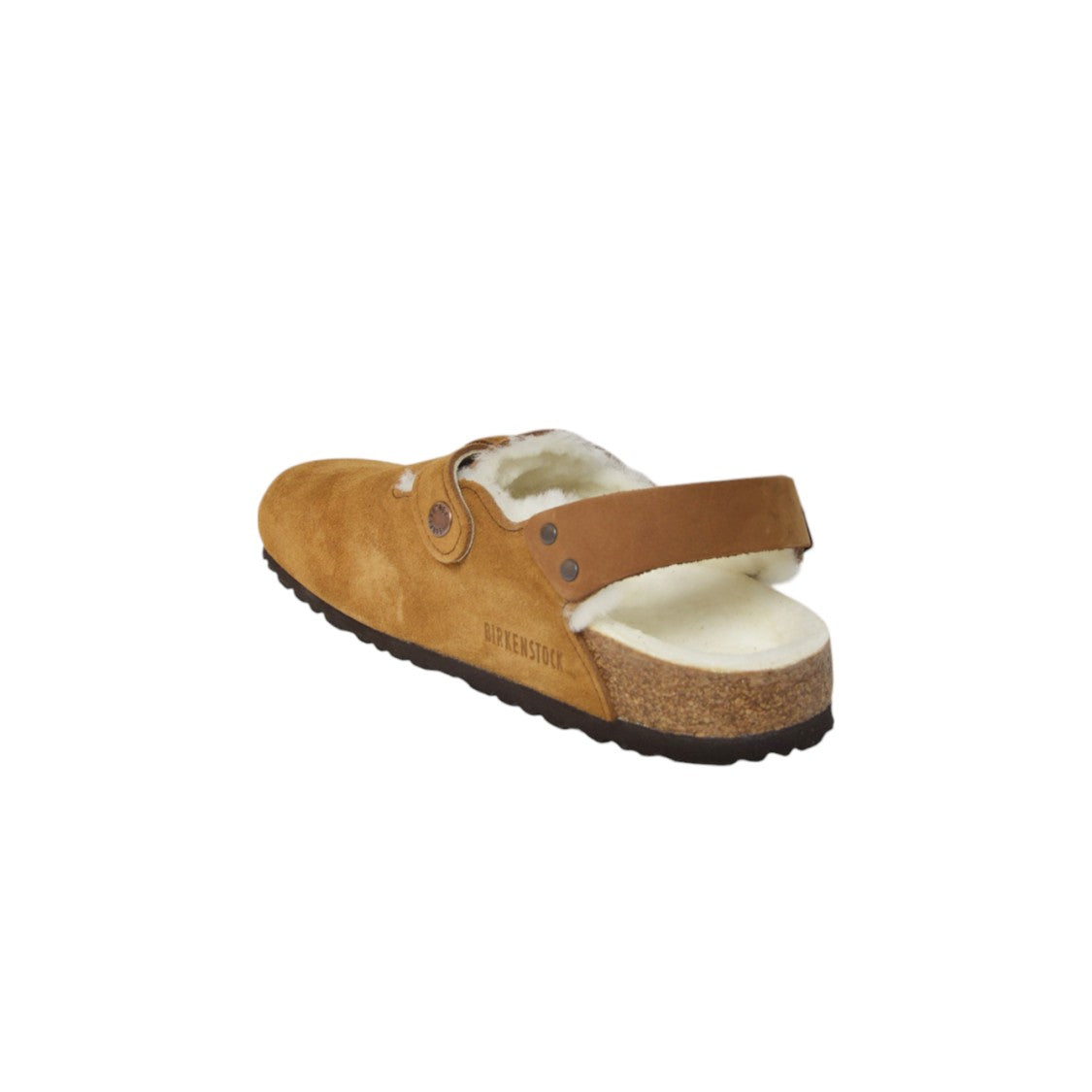 Birkenstock Closed-Toe Suede Camel Sandals With Adjustable Heel Strap