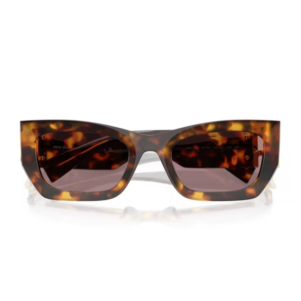 Miu Miu 0Mu 09Ws Miu Glimpse Honey-Havana Acetate Rectangular Sunglasses