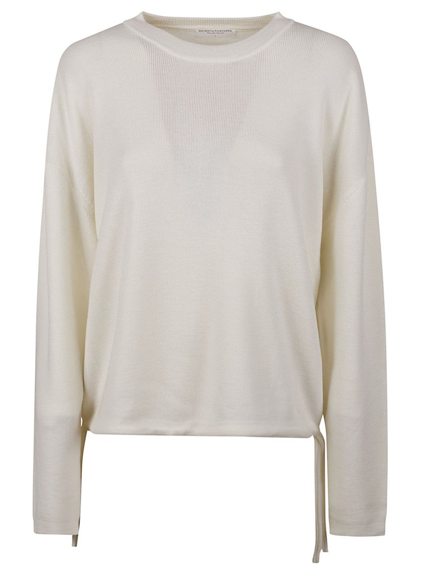 Majestic Filatures Lightweight Long-Sleeved Top With Adjustable Side Ties