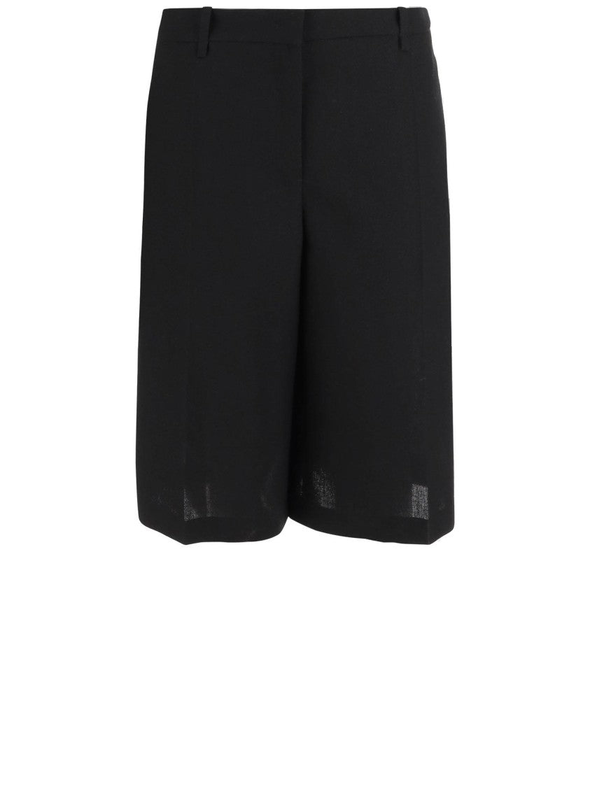 Jil Sander Tailored Black Wool Short Pants
