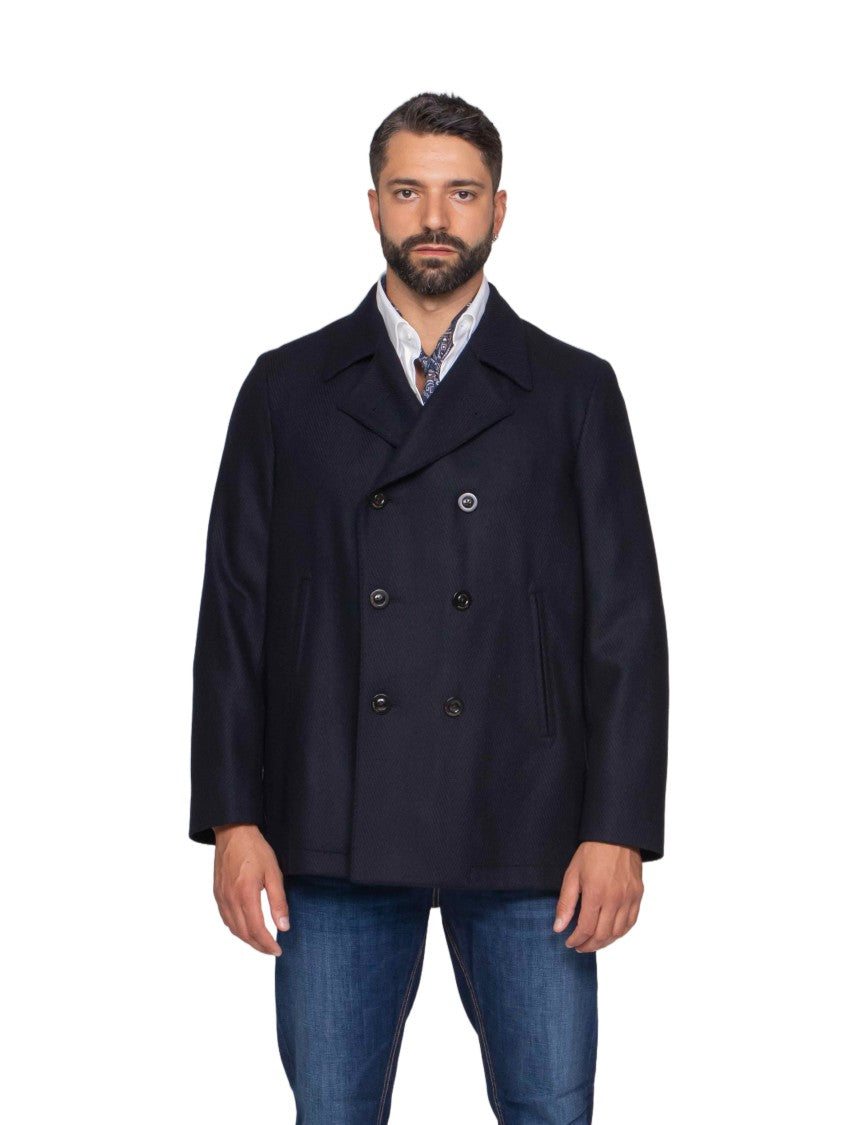 Boglioli Double-Breasted Coat With Wide Lapels And Boxy Fit