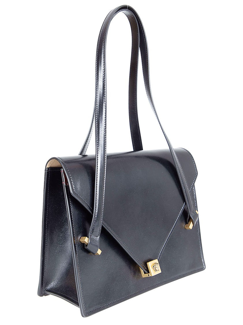 Versace Medium Structured Calf Leather Shoulder Bag With Medusa Emblem