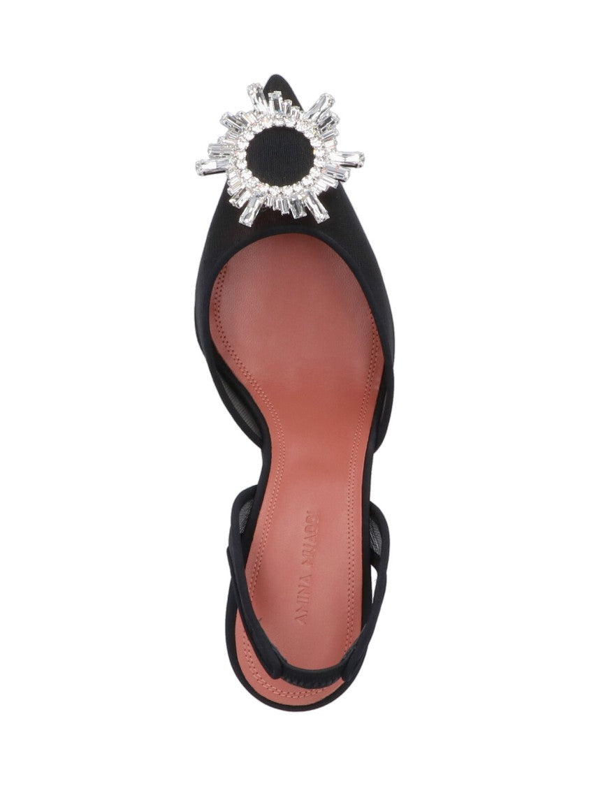 Amina Muaddi "Begum" Slingback Sandal Pumps – Black
