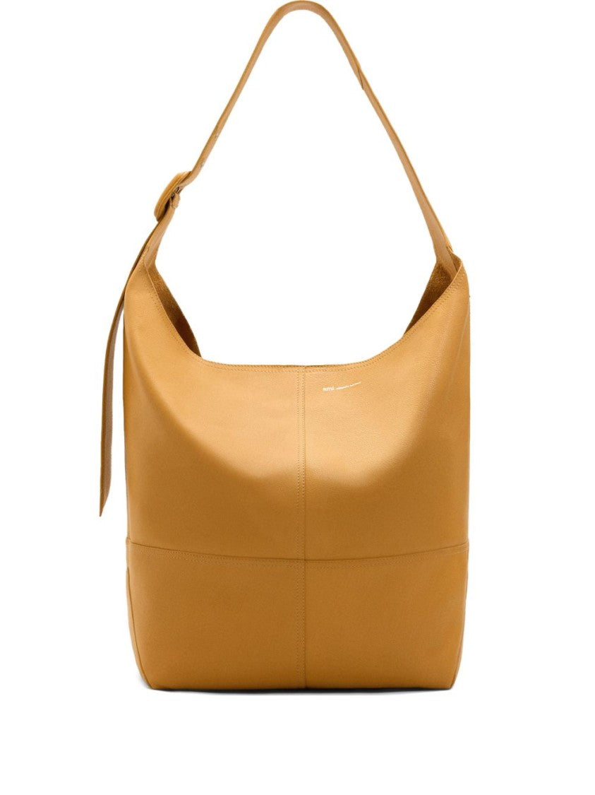 Ami Paris Structured Shoulder Bag With Wide Adjustable Strap