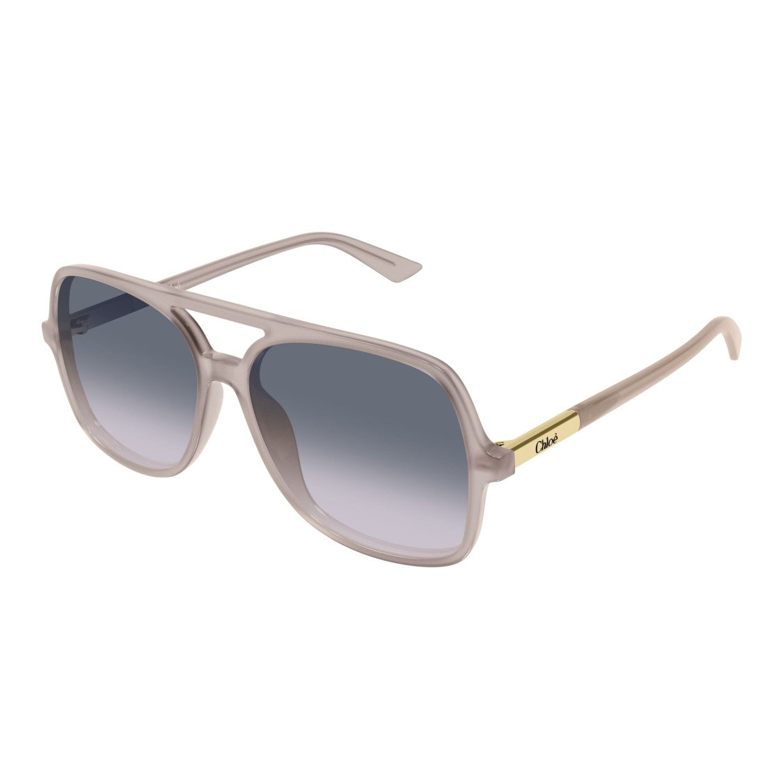 Chloé Translucent Taupe Acetate Sunglasses With Gradient Lenses