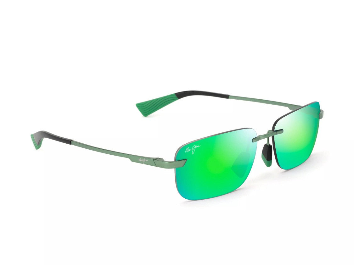 Maui Jim Lanakila Sporty Rectangular Mirrored Sunglasses
