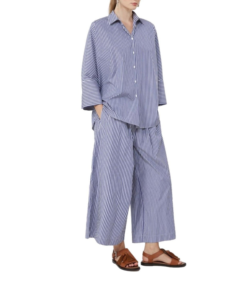 Max Mara Blue Striped Wkdhudson Cotton Shirt