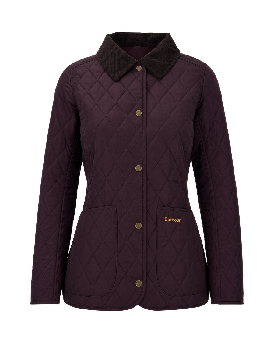 Barbour Quilted Corduroy Collar Snap Button Jacket