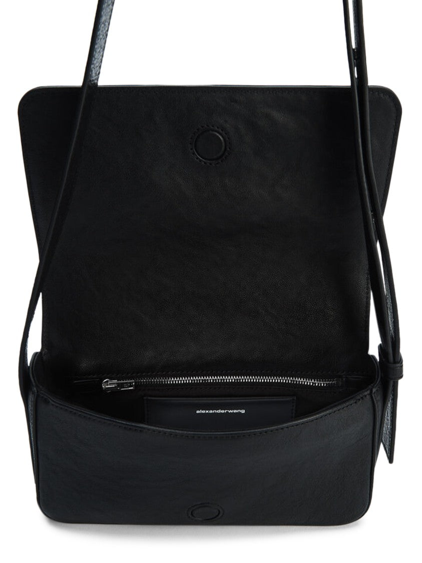 Alexander Wang Black Punch Flap Calfskin Crossbody Bag