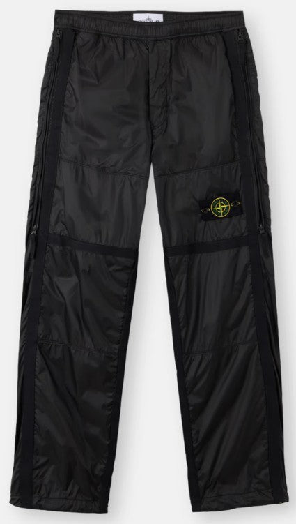 Stone Island Relaxed Fit Black Jogging Pants With Quilted Detailing