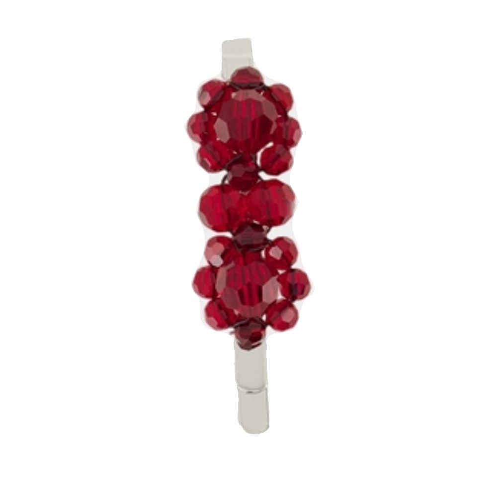 Simone Rocha Mini Flower Hair Clip - Crystal - Red