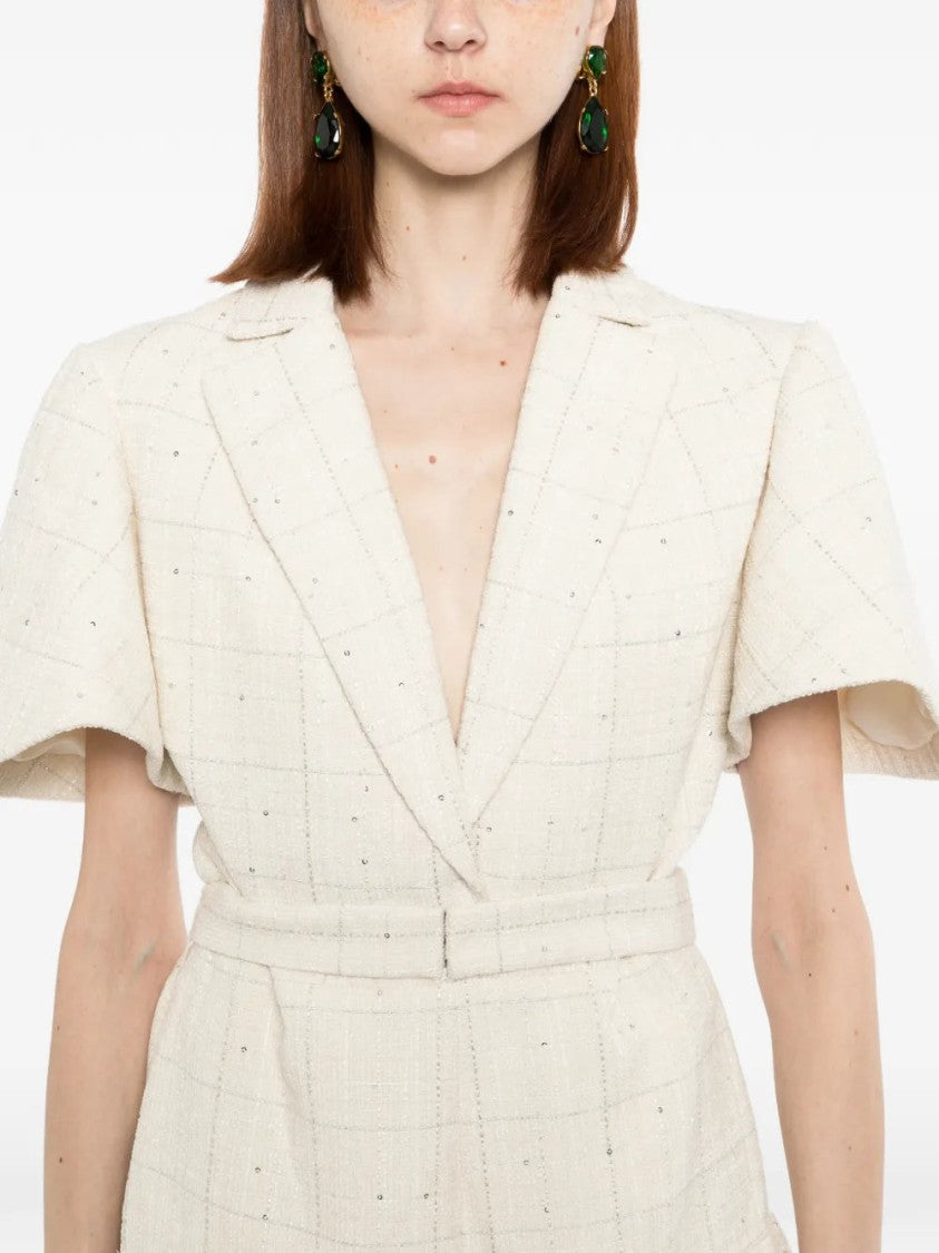 Saiid Kobeisy Tweed Short Jumpsuit