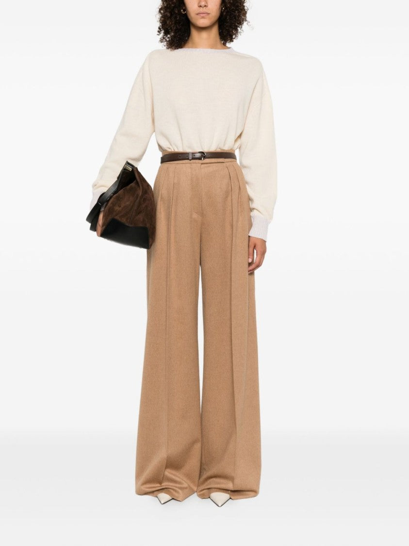 Twin-Set Boat Neck Sweater In Soft Wool-Cashmere Blend