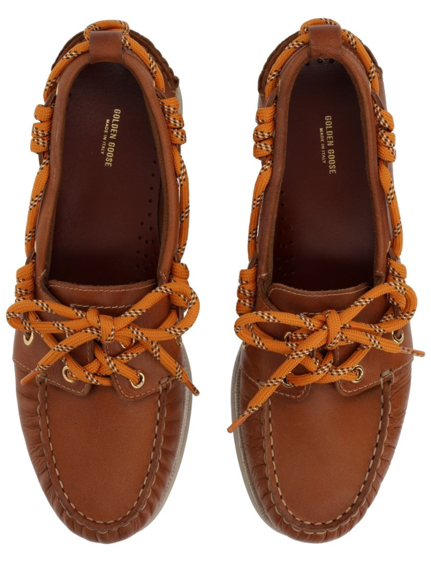 Golden Goose Cruise Stitched Toe Penny Suede Loafers