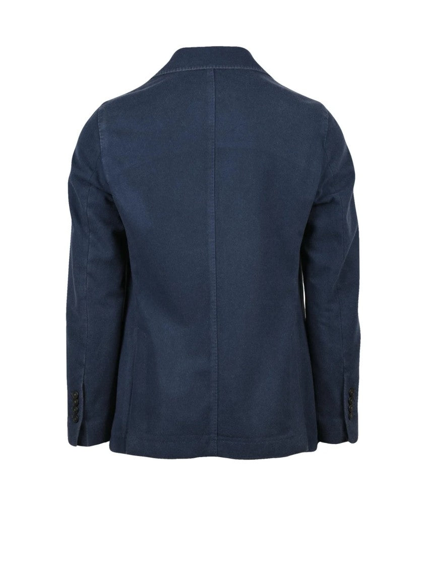 Circolo 1901 Fitted Navy Blazer With Notch Lapel And Button Closure