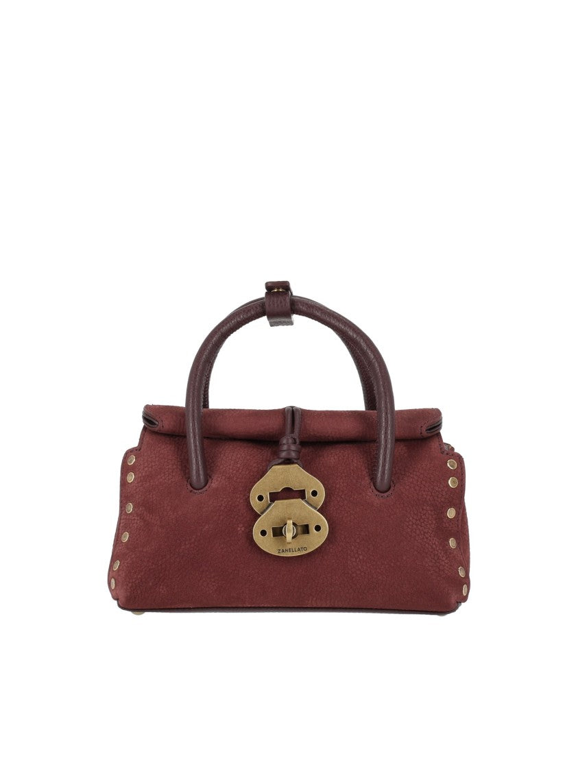 Zanellato Srl Burgundy Dotta Jones Nubuck Leather Shoulder Bag