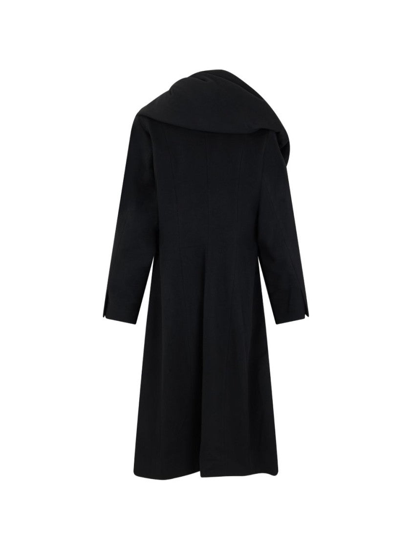 Vivienne Westwood Long Coat With Dramatic Oversized Collar And Tailored Silhouette