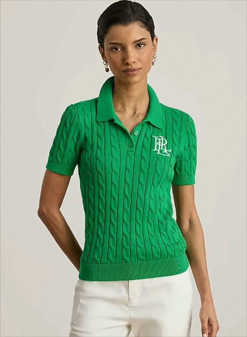 Polo Ralph Lauren Cable-Knit Cotton Polo Shirt