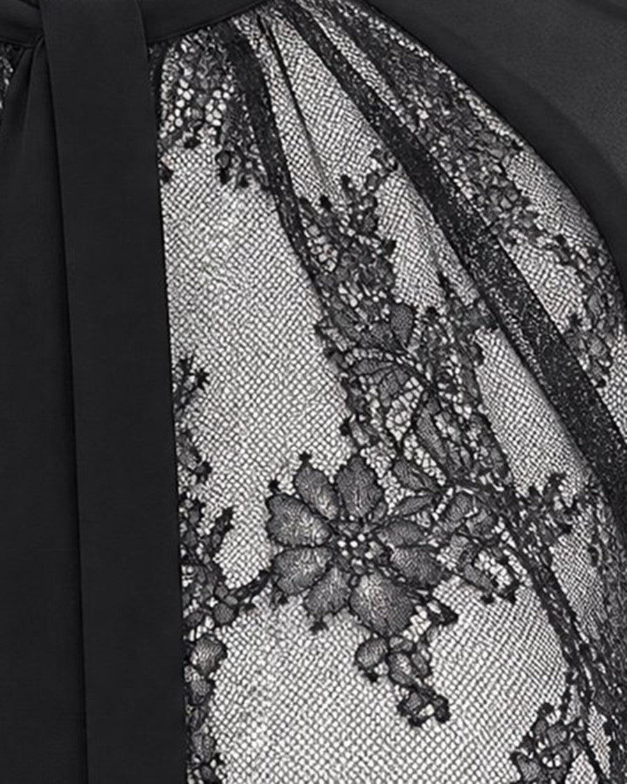 Liu Jo Black Floral Lace Detail Blouse