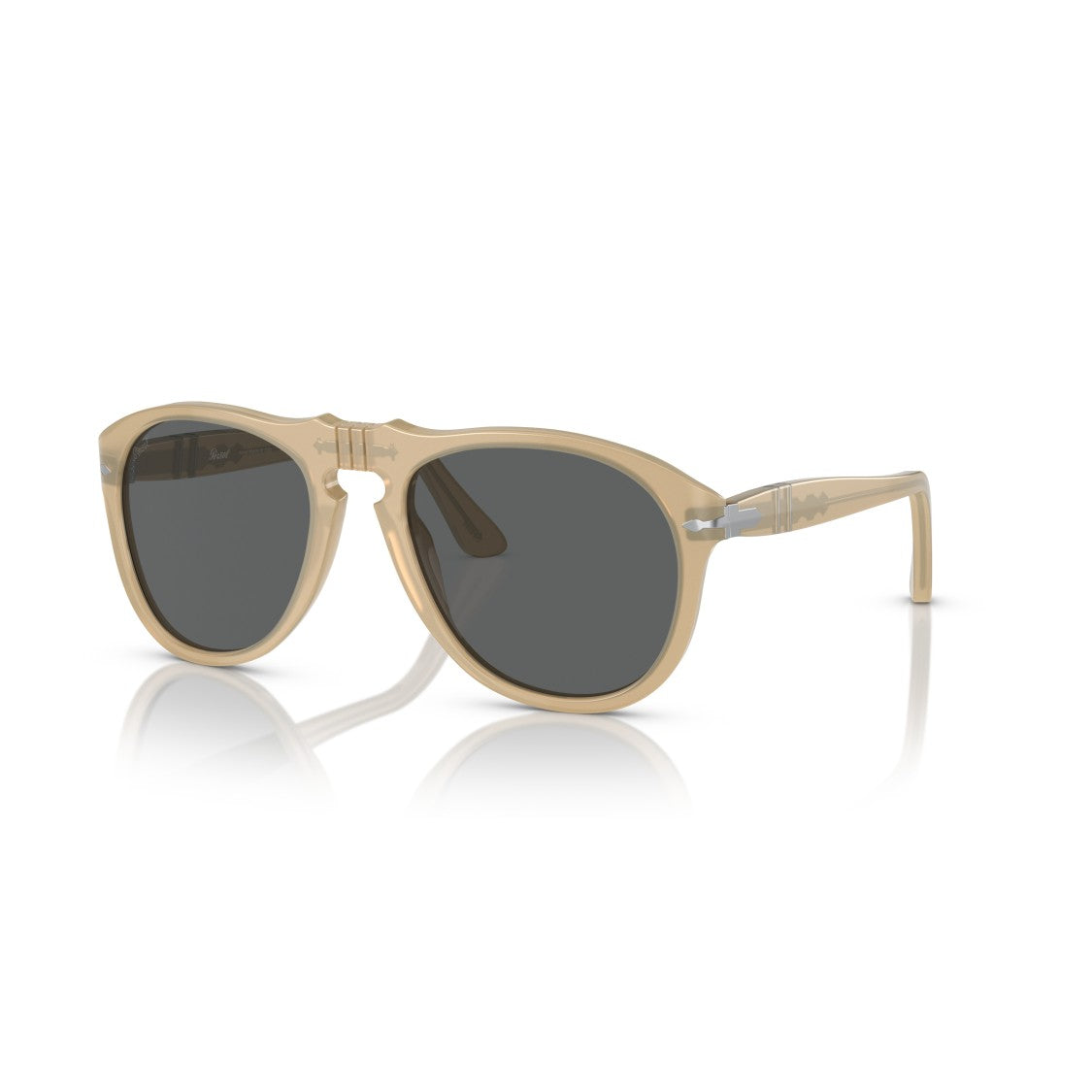 Persol 0Po0649 Translucent Beige Aviator Sunglasses With Double Bridge