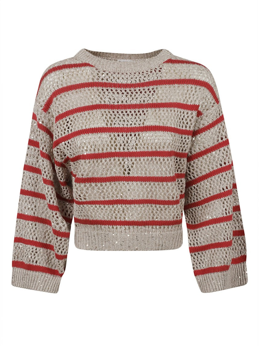Brunello Cucinelli Round Neckline Cropped Sweater