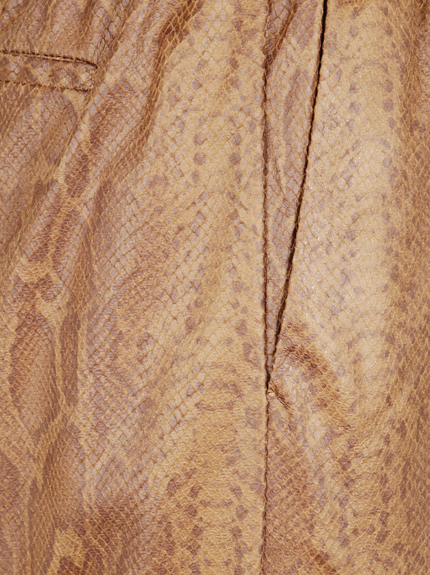 Forte Forte Tailored Straight-Leg Trousers With Elastic Waistband And Subtle Snake Print