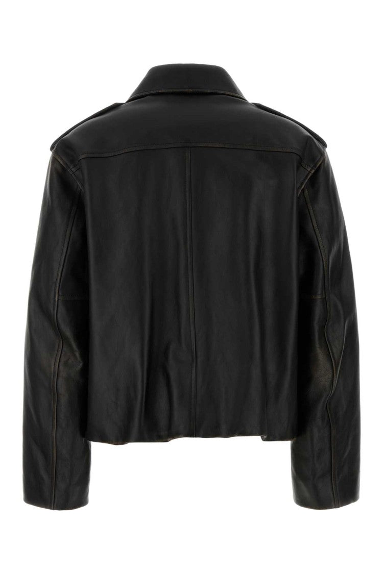 Jil Sander Dark Brown Leather Jacket