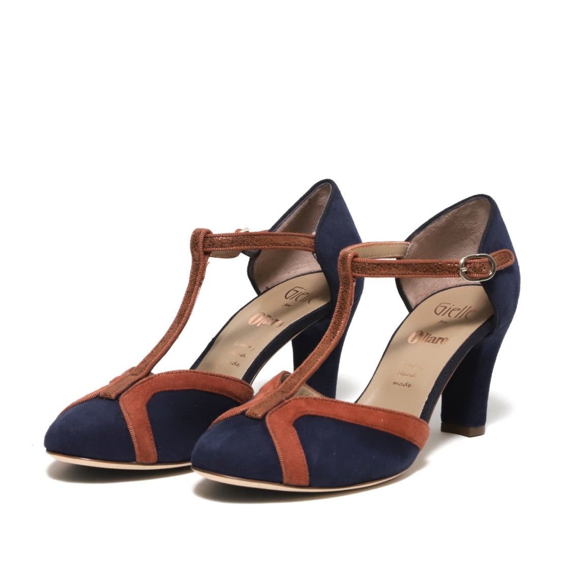 Gielle Charleston Shoe In Blue Suede