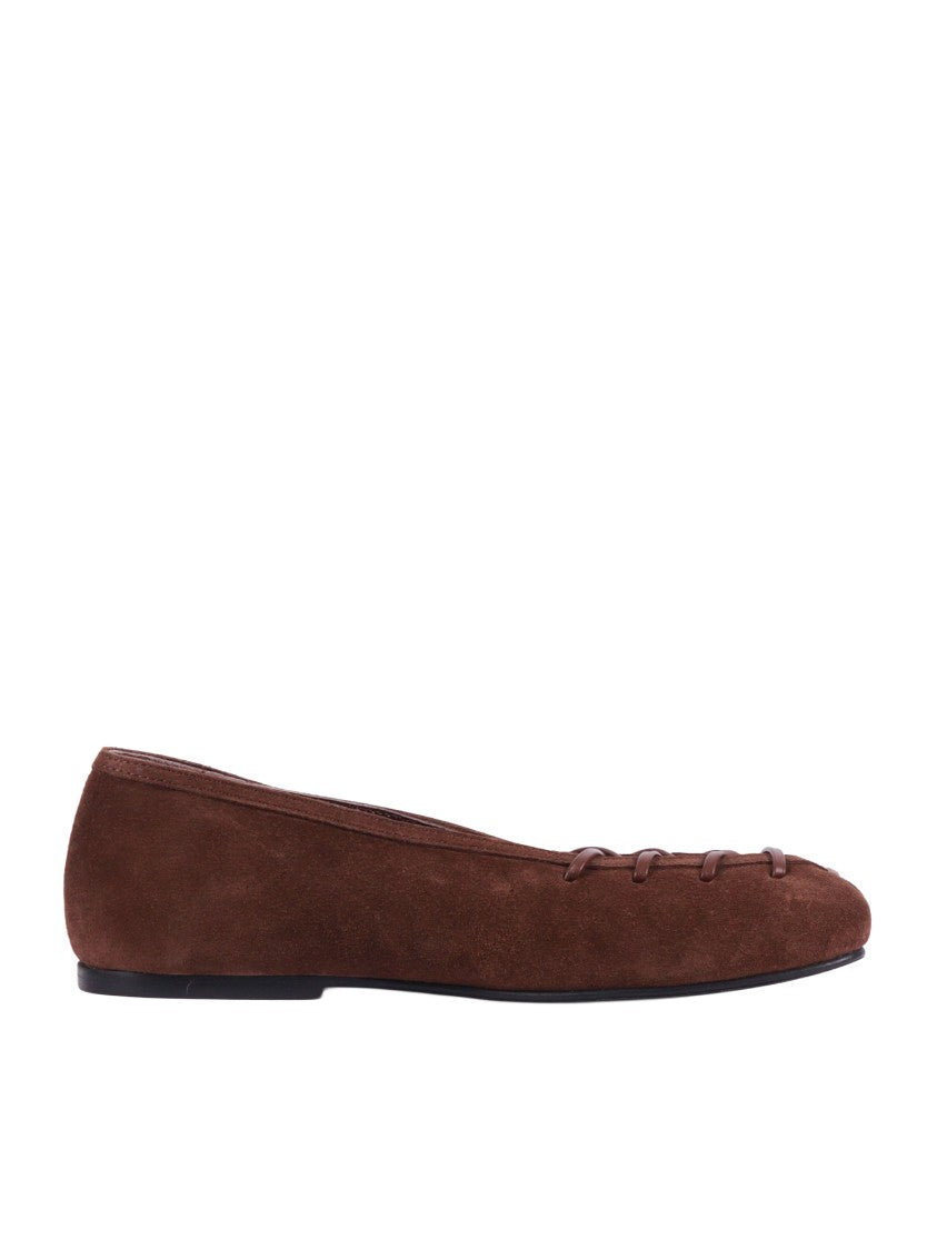 Alohas Brown Bumi Suede Leather Flats