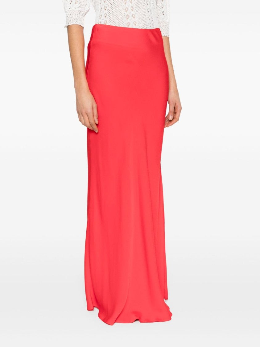 Twin-Set Maxi Skirt In Vivid Red Viscose