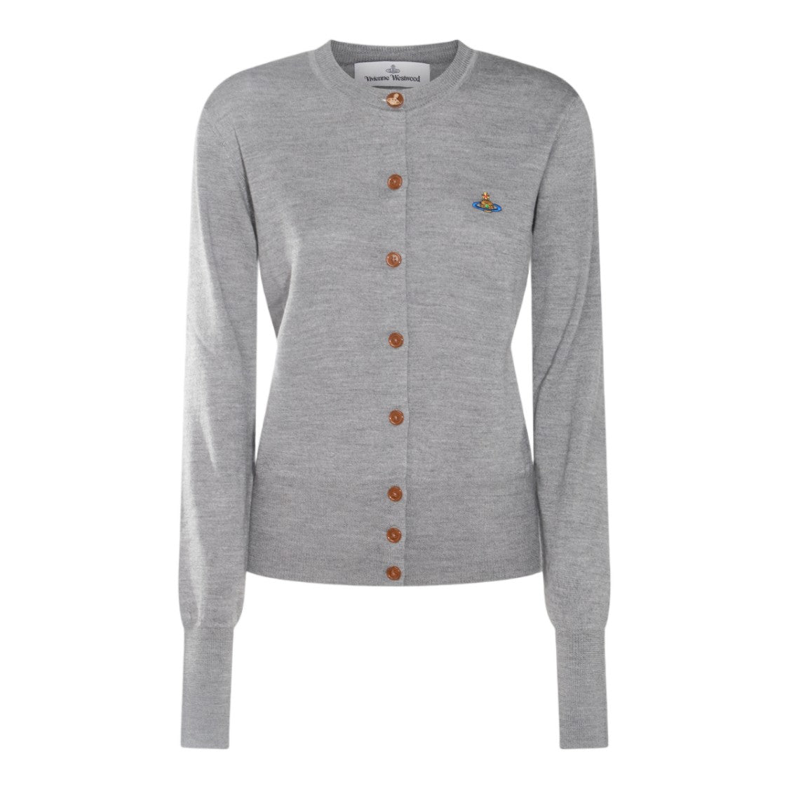 Vivienne Westwood Light Grey Cardigan With Round Neckline And Button-Down Front