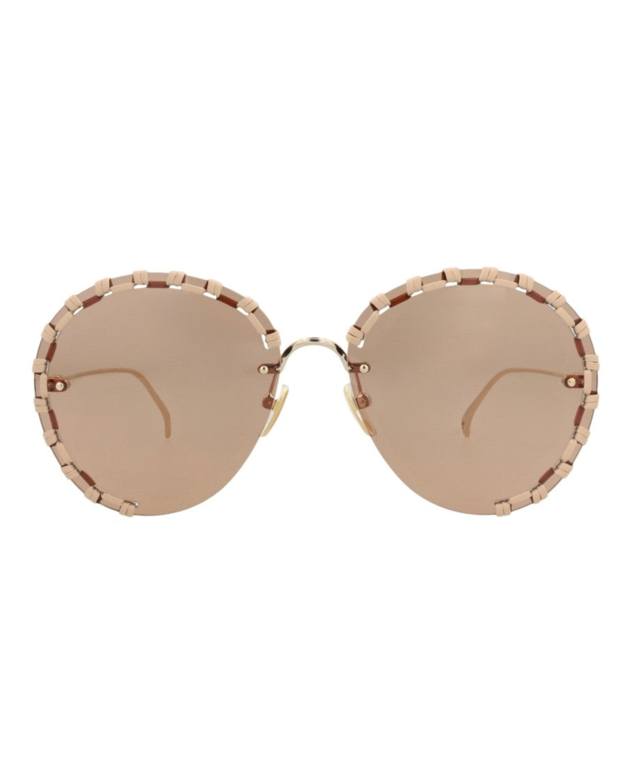 Chloé Round-Frame Metal Sunglasses