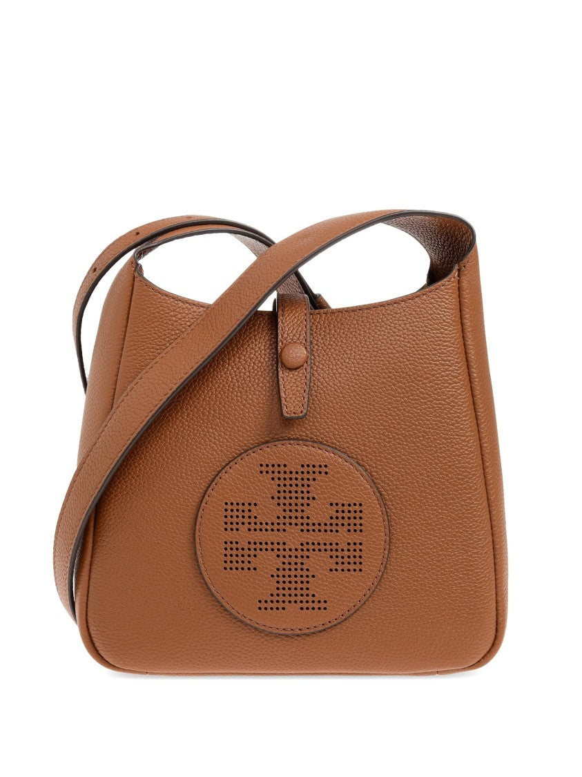 Tory Burch Brown Miller Pebbled Leather Crossbody Bag