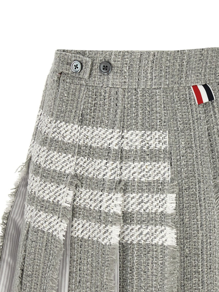 Thom Browne Pleated Tweed Skirt
