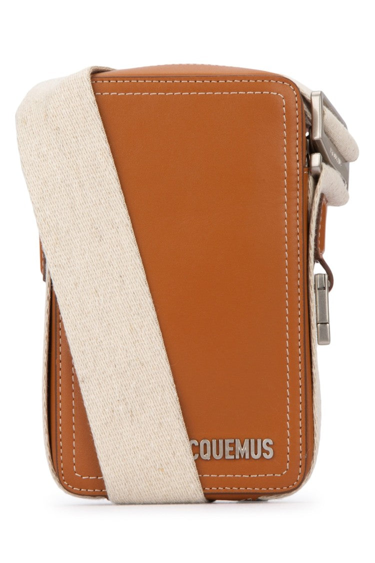 Jacquemus Rectangular Leather Shoulder Bag With Contrasting Strap