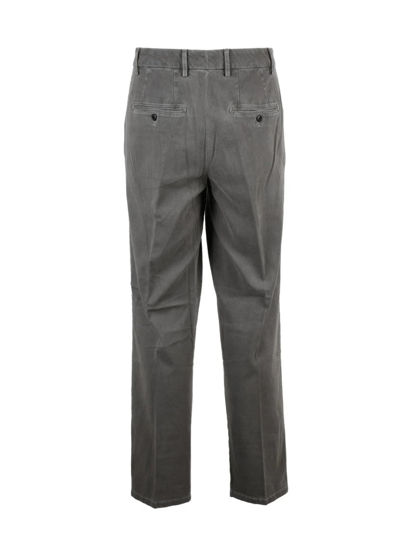 Dondup Grey James Straight-Leg Stretch Cotton Trousers
