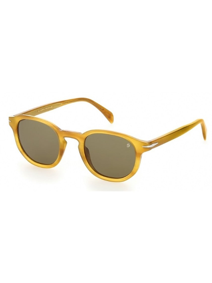 David Beckham Yellow/Orange Db 1007/S Rounded Acetate Sunglasses
