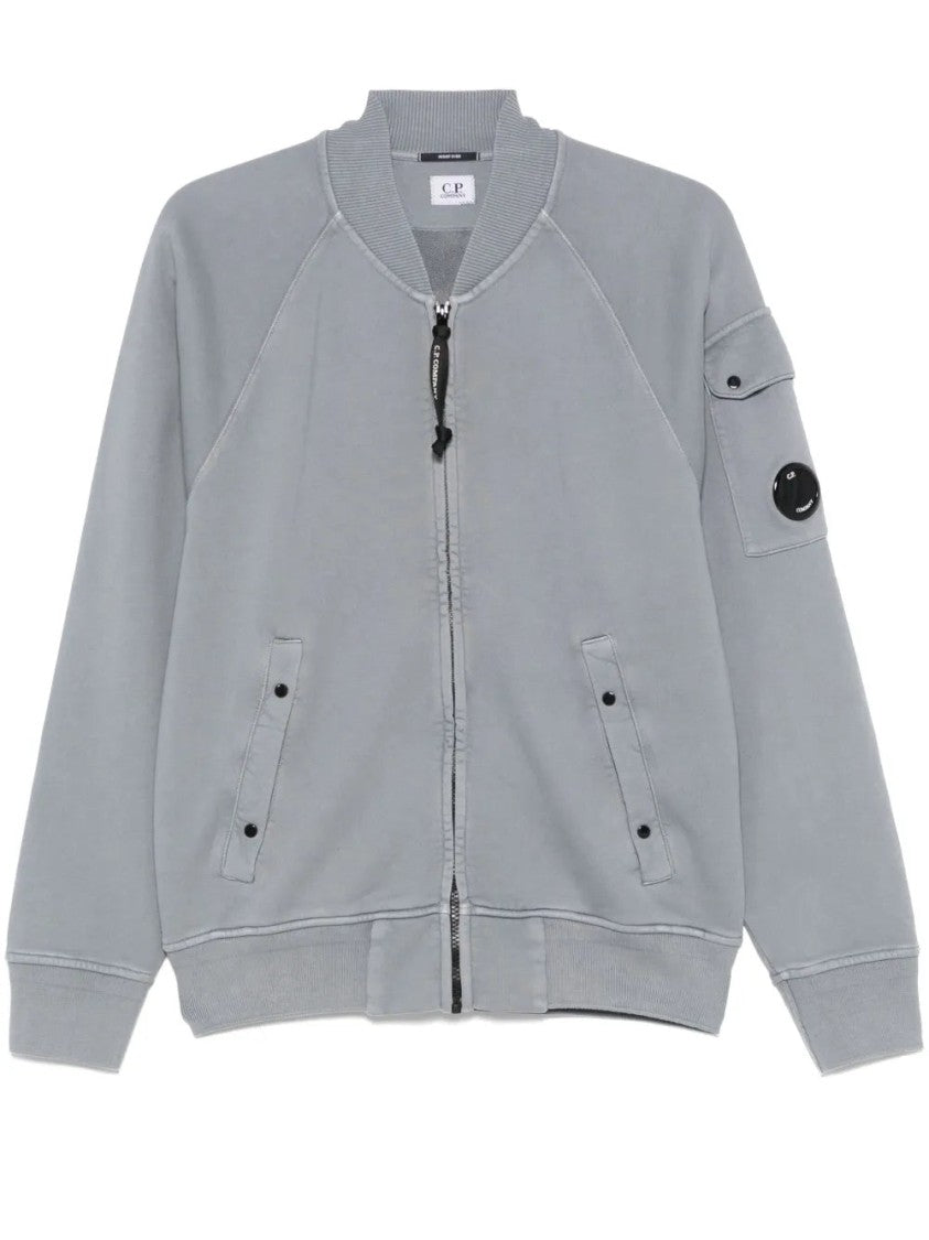 C.P. Company Blue-Grey Cotton Zip-Fastened Sweatshirt