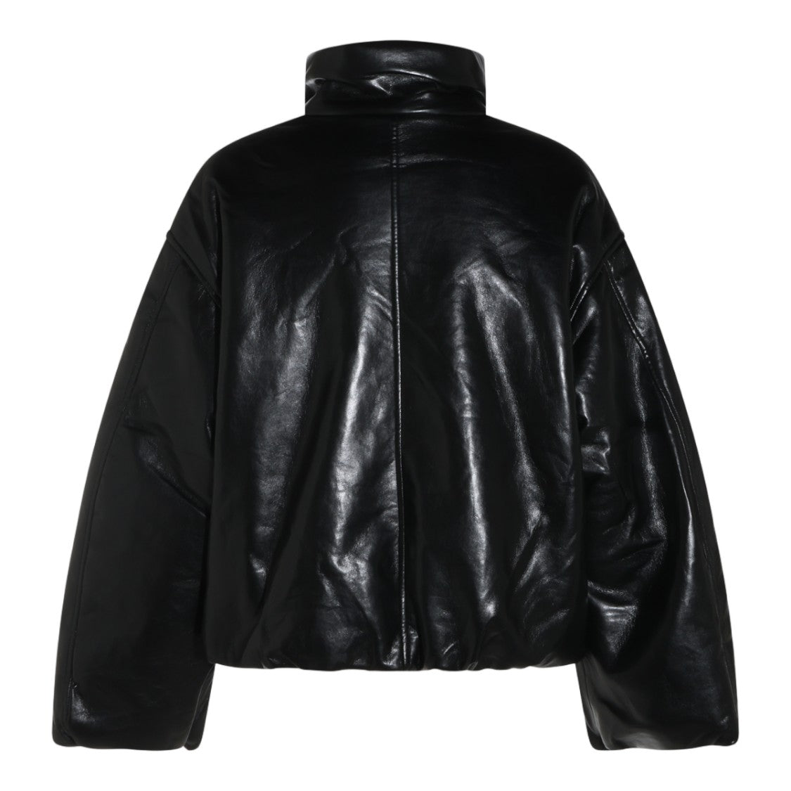 Anine Bing Glossy Black High Stand Collar Jacket