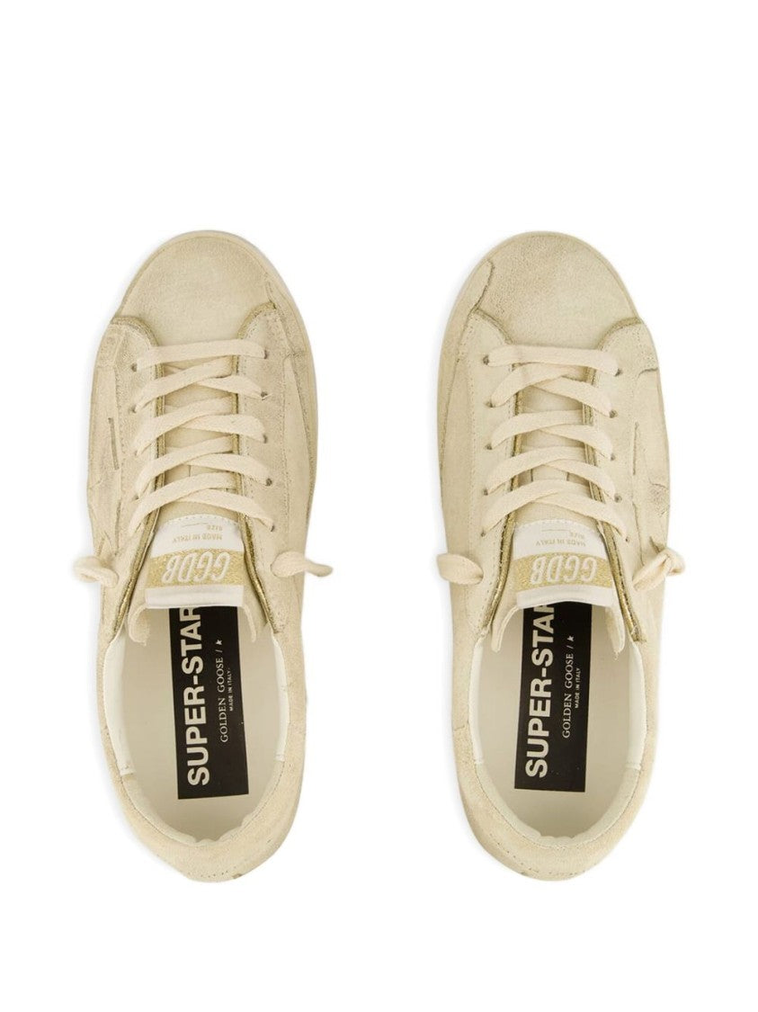 Golden Goose Pale Yellow Suede Sneakers