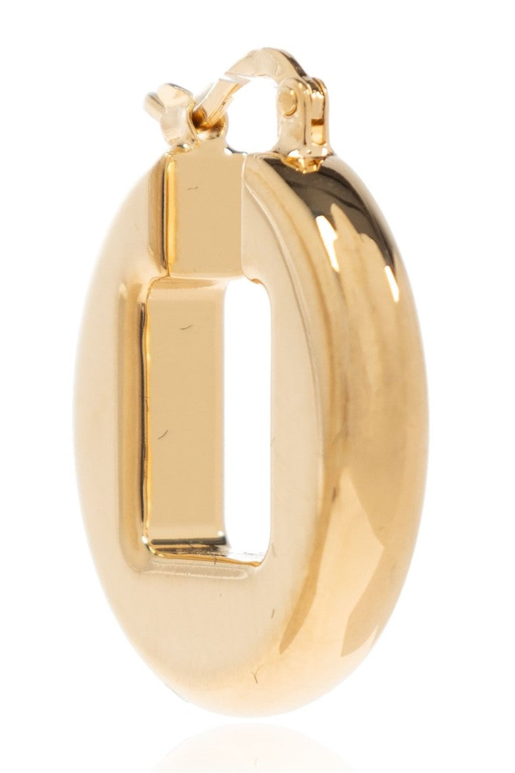Jacquemus Contemporary Dual-Shape Gold Brass Earrings