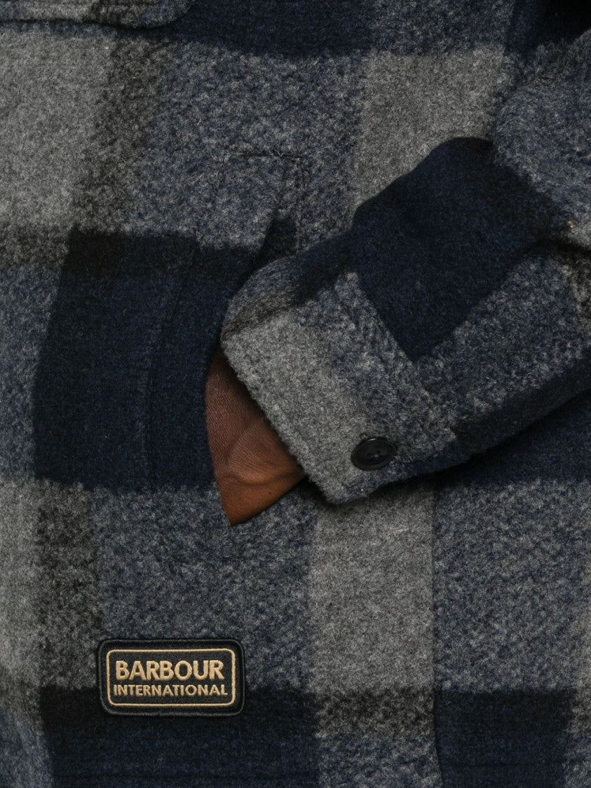 Barbour Boxy Fit Navy Blue Checked Overshirt