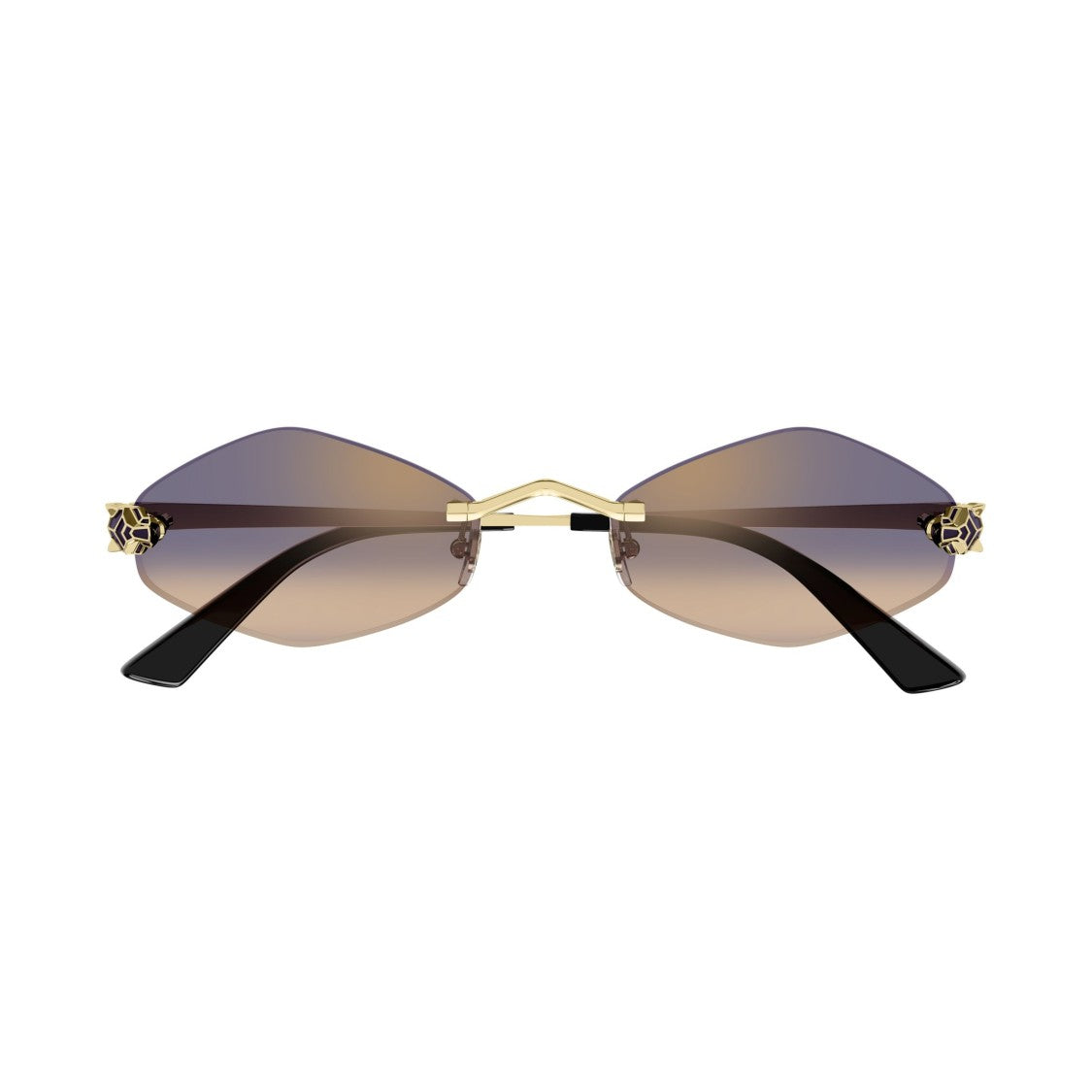 Cartier Geometric Rimless Sunglasses With Gradient Lenses