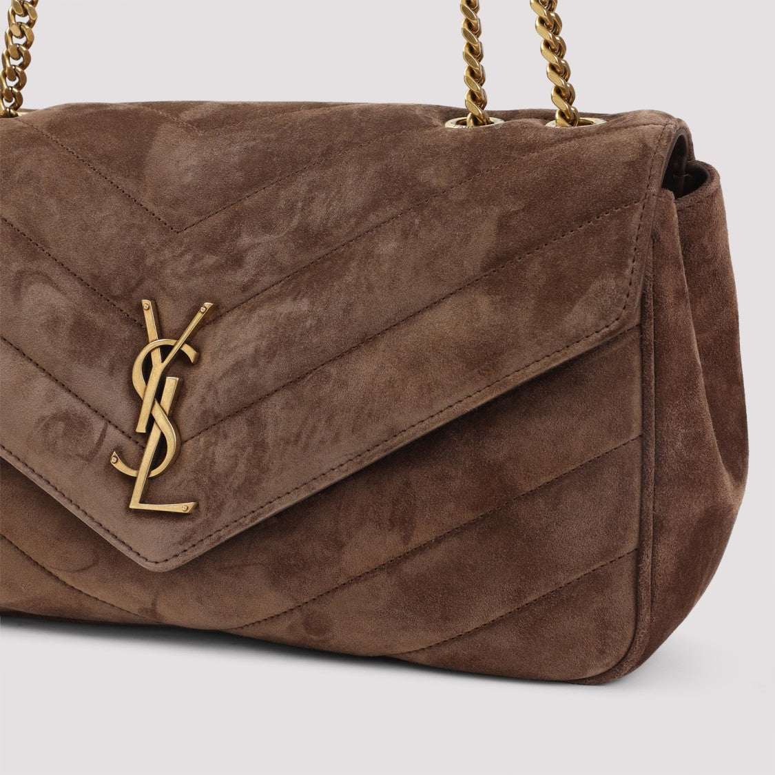 Saint Laurent Quilted Suede Calf Leather Shoulder Bag