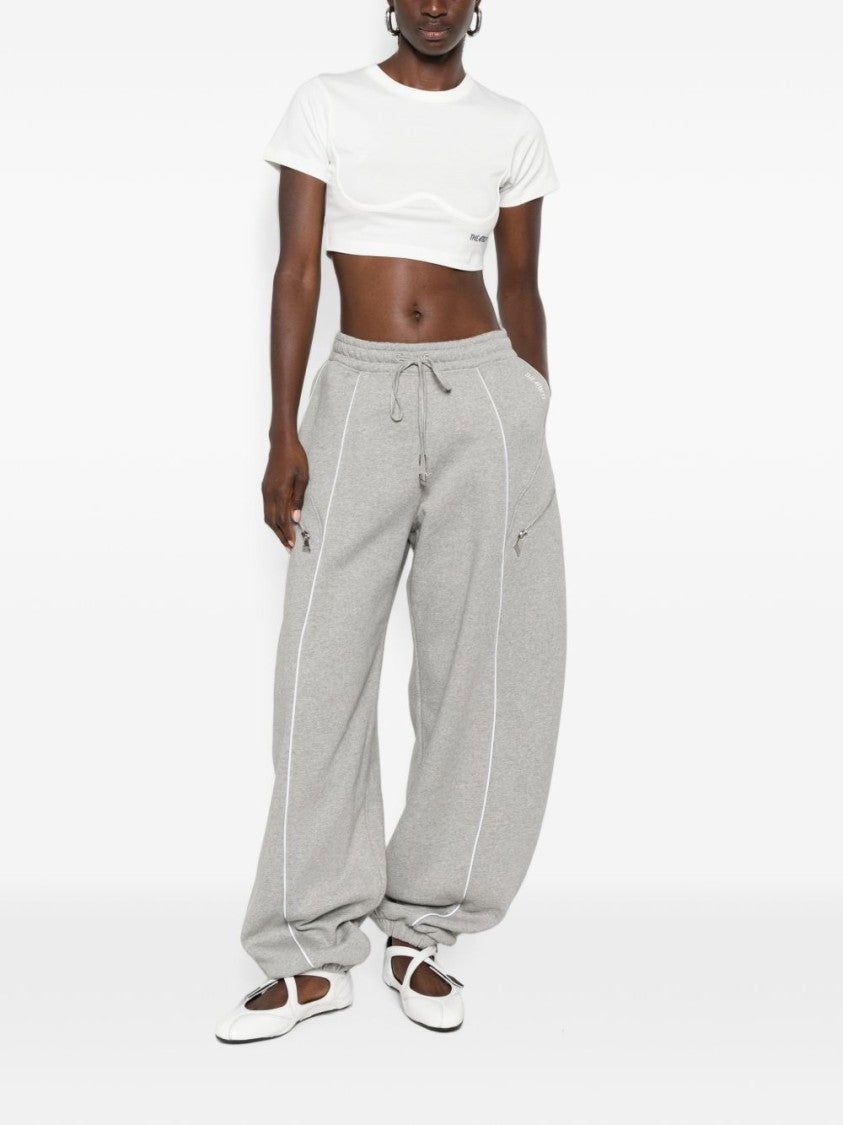 The Attico Black Relaxed Balloon Piping Sweatpants