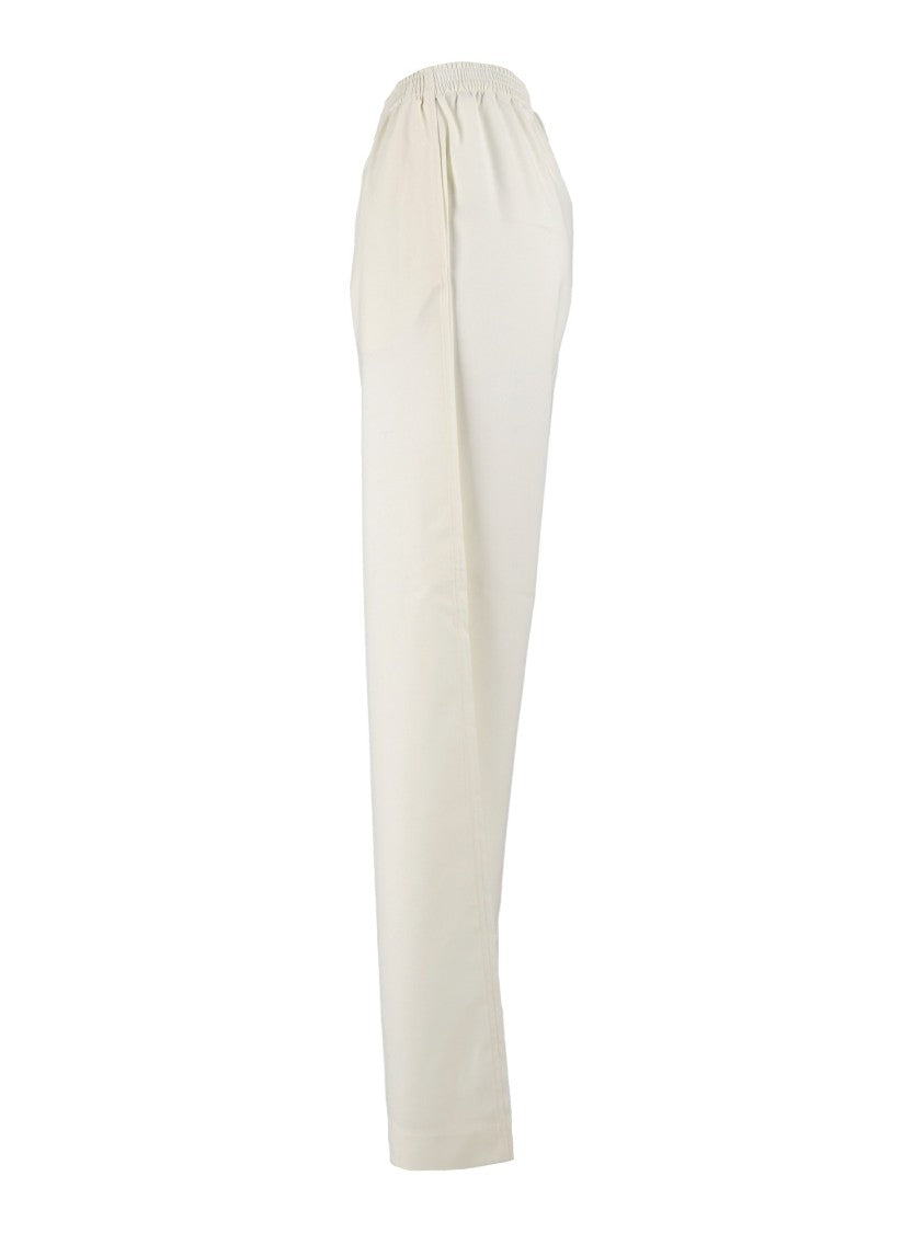 Fabiana Filippi Flannel Elastic Waist Wide-Leg Trousers