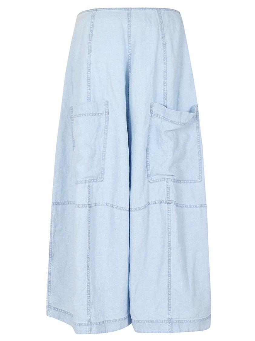 Gilda Midani Light Blue Washed Linen Trousers